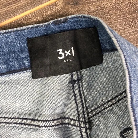 NWT 3x1 90's Skater Denim Shorts Destroyed Y2K 25 Designer Bermuda Knee Shorts