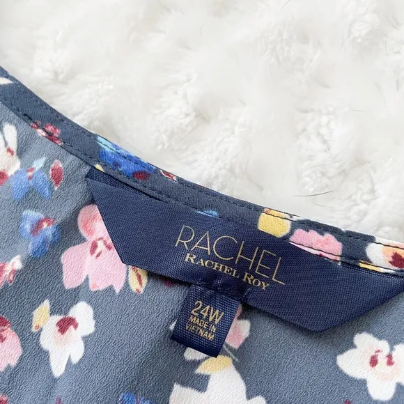NWT- RACHEL ROY April Billie Jean Blue Floral Ruffle Dress