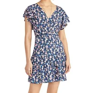 NWT- RACHEL ROY April Billie Jean Blue Floral Ruffle Dress