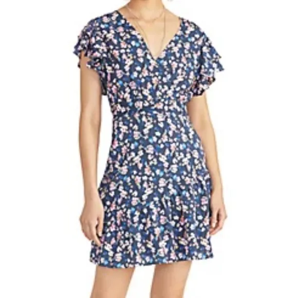 NWT- RACHEL ROY April Billie Jean Blue Floral Ruffle Dress