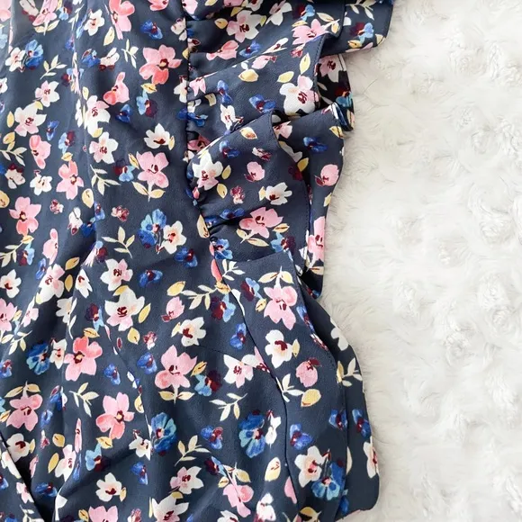 NWT- RACHEL ROY April Billie Jean Blue Floral Ruffle Dress