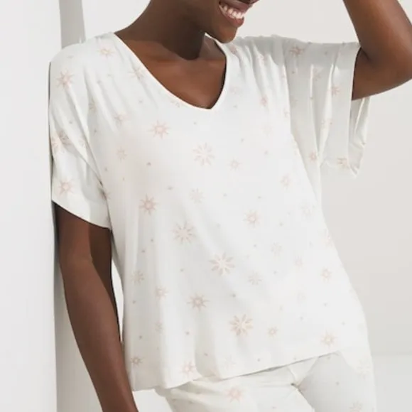 NWT Soma COOL NIGHTS Pajama Set - Boxy Sleep Tee   Pants L
