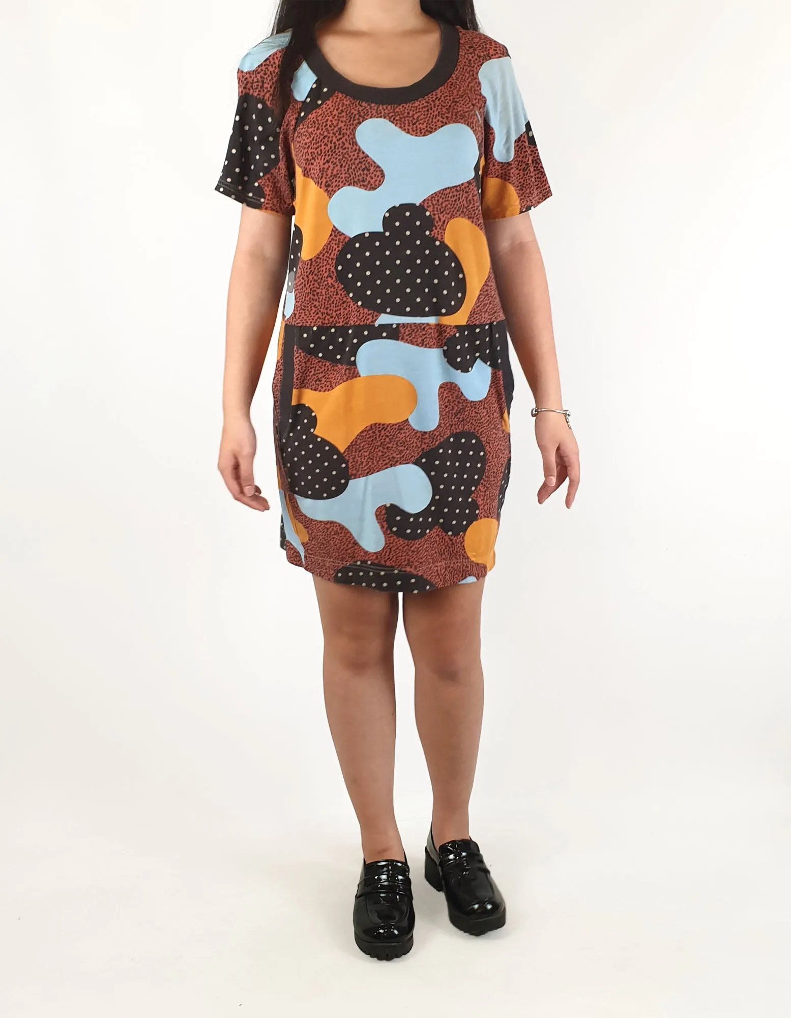 Obus autumnal toned tee shirt dress size 0, best fits size 6