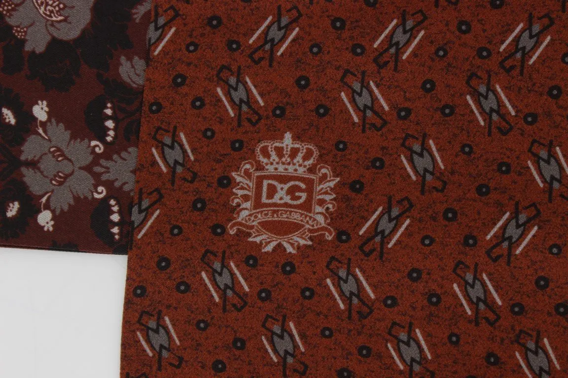 Orange Baroque Pattern Silk Scarf