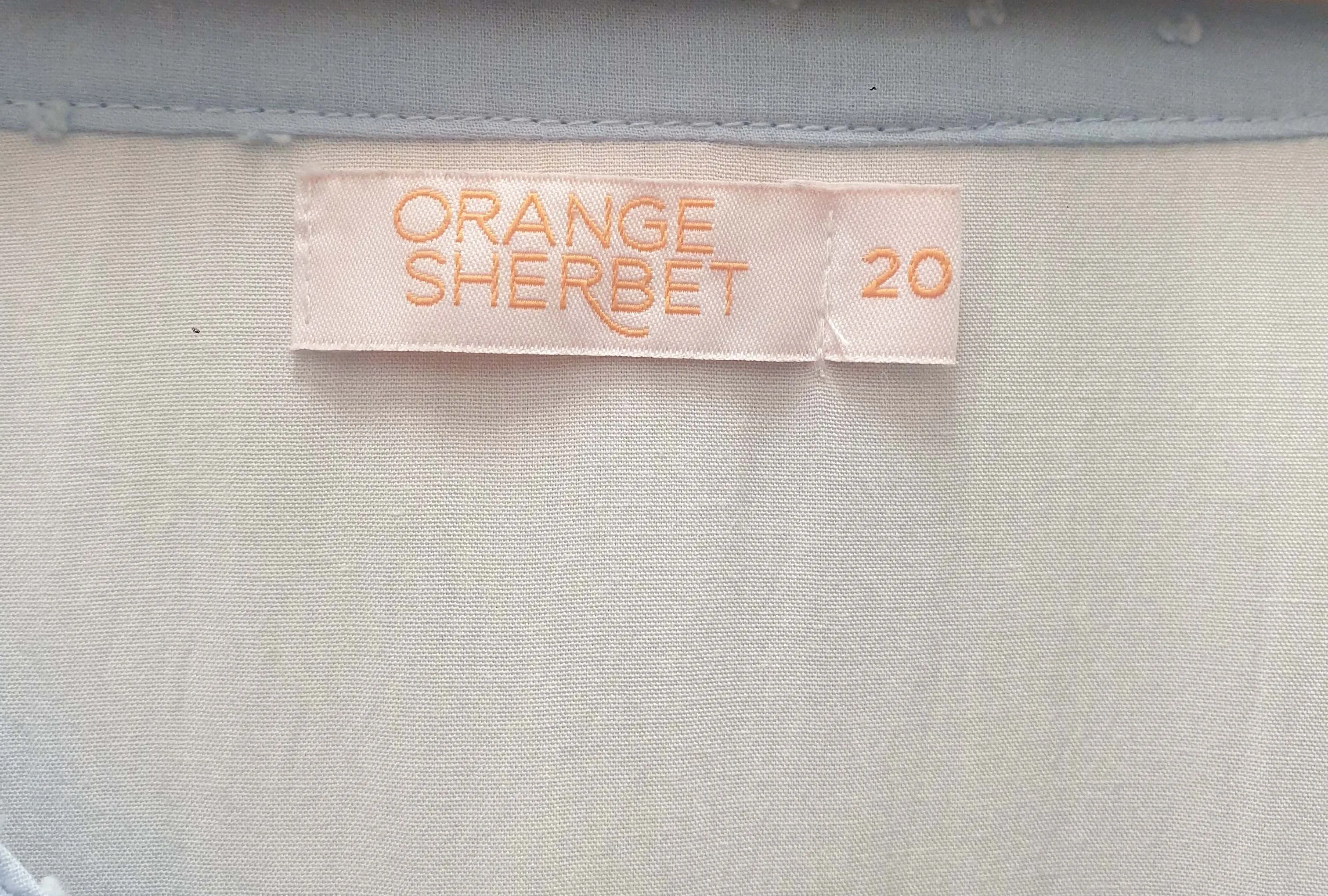 Orange Sherbert blue textured half sleeve dress size 20