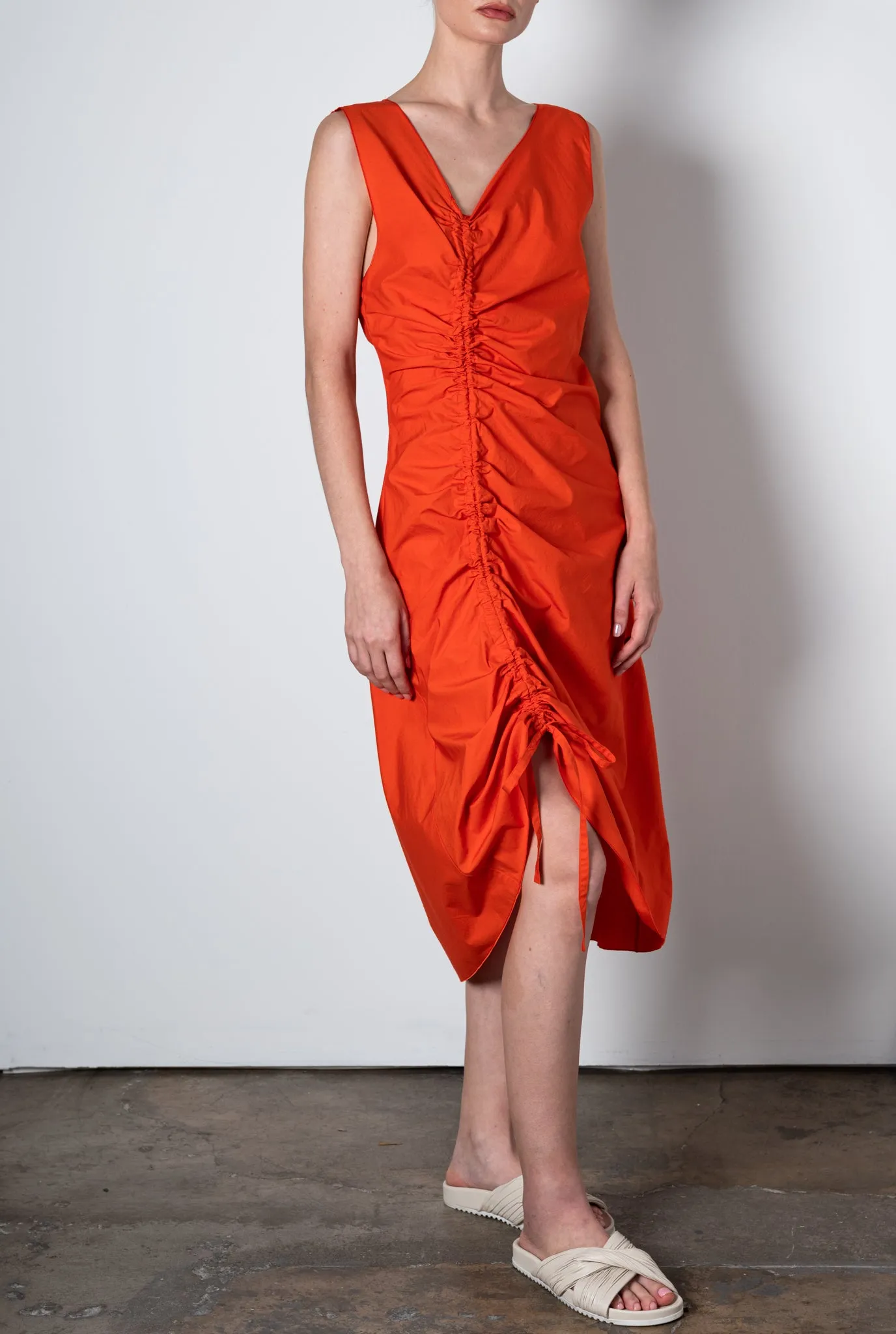 Organic Cotton Bias Dress w/ Drawstrings - UMA
