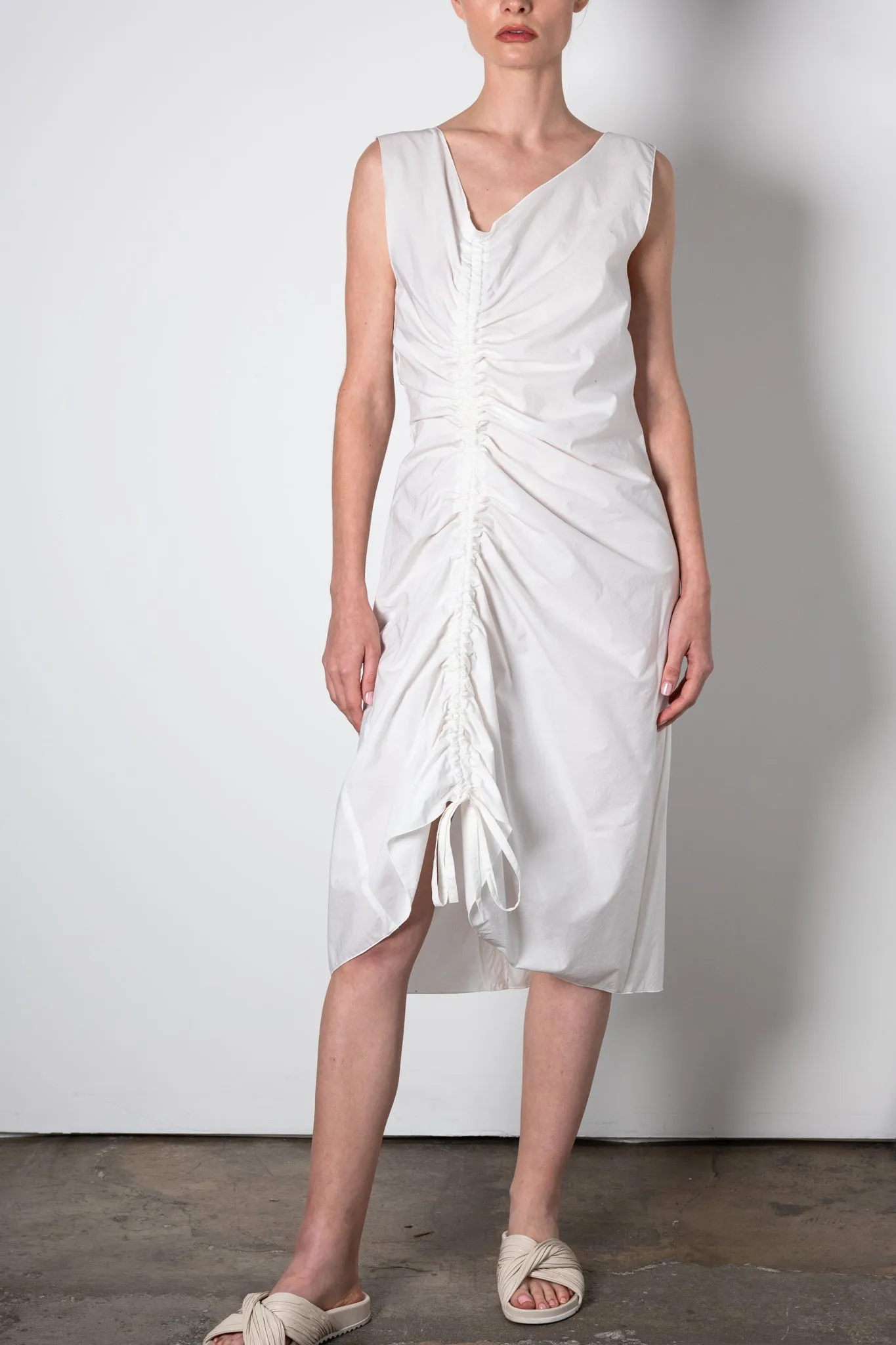Organic Cotton Bias Dress w/ Drawstrings - UMA