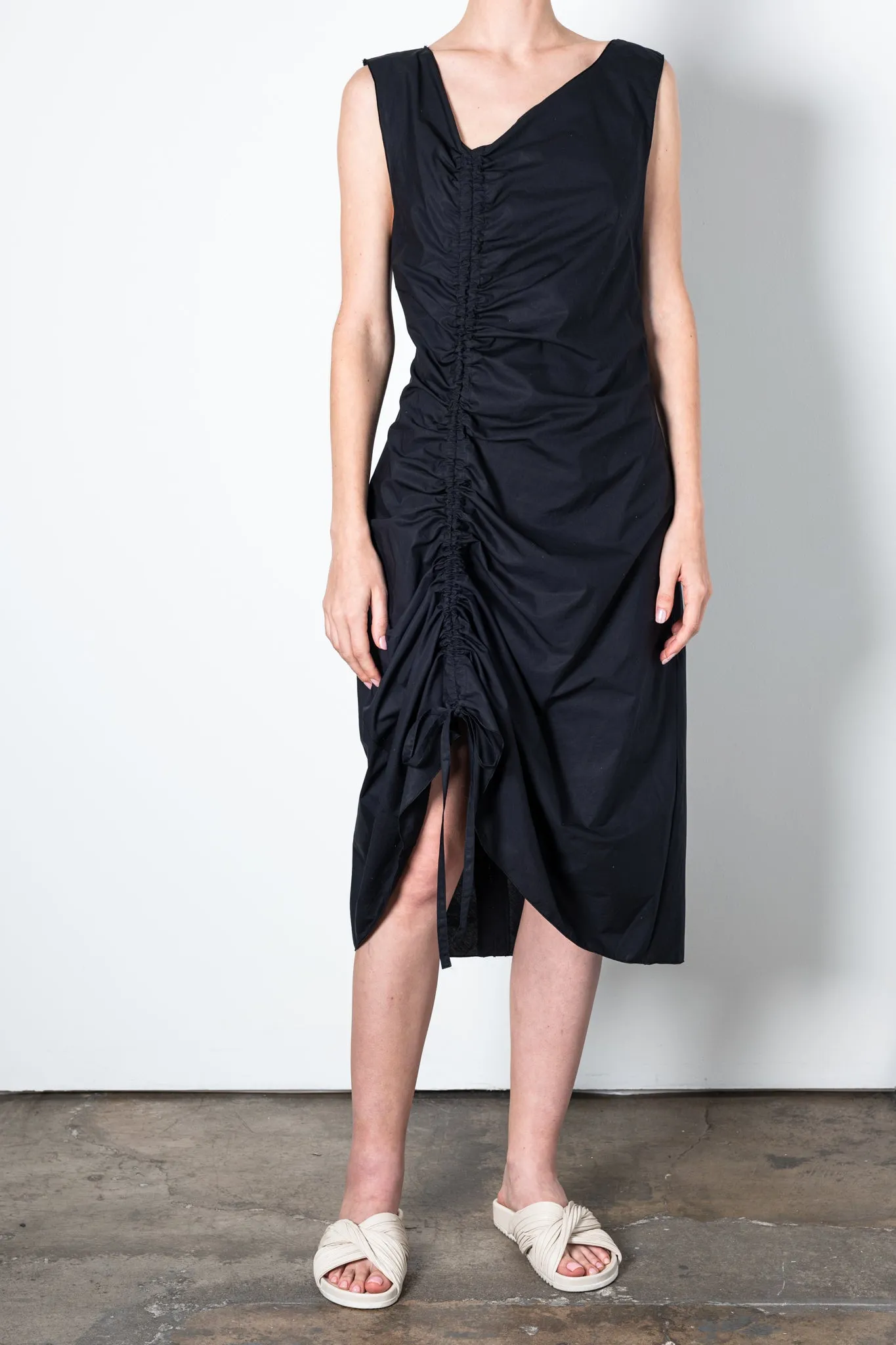 Organic Cotton Bias Dress w/ Drawstrings - UMA
