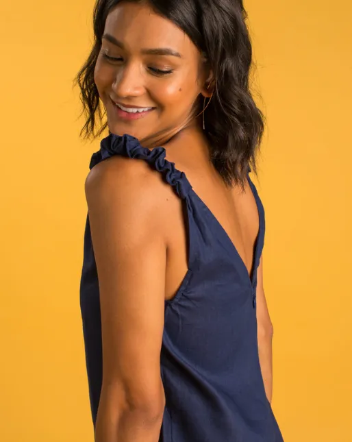 Panarea Linen Jumper - Navy Blue