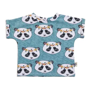 Panda Floral - Aqua