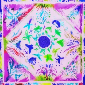 Paris Mode Purple Mousseline Silk Scarf