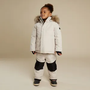 Parka à capuche blanc cassé