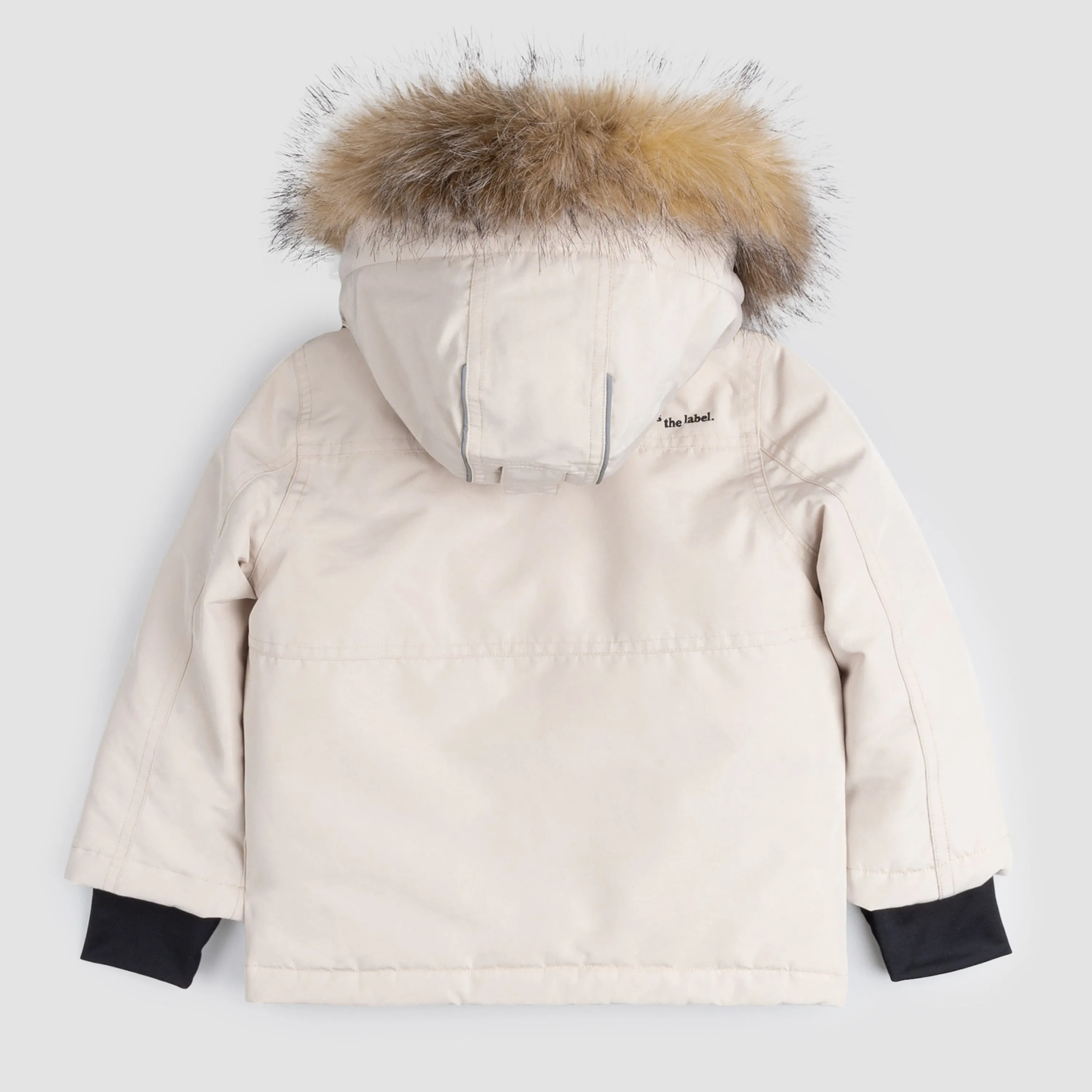 Parka à capuche blanc cassé