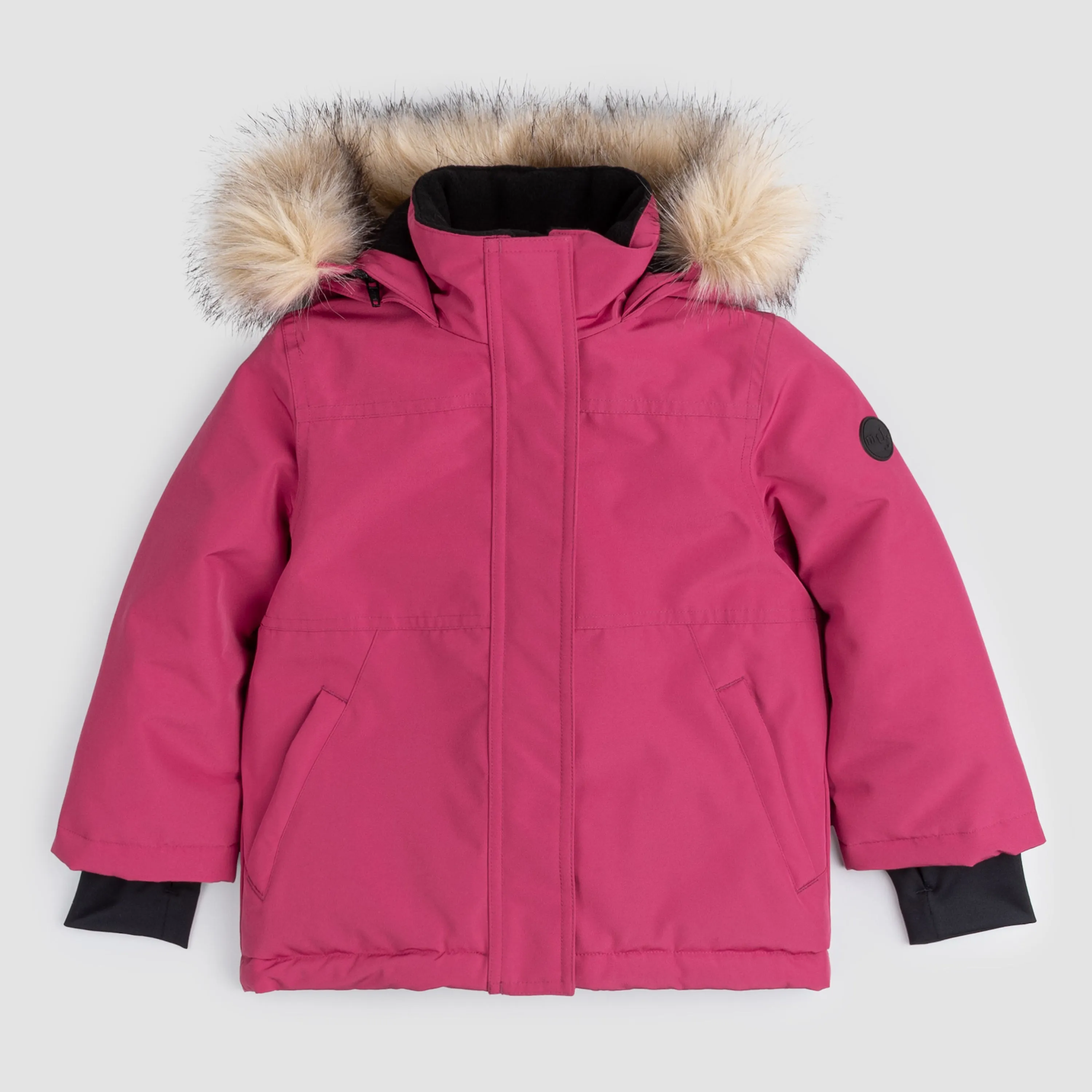 Parka à capuche magenta