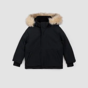 Parkas noir avec fourrure synthétique