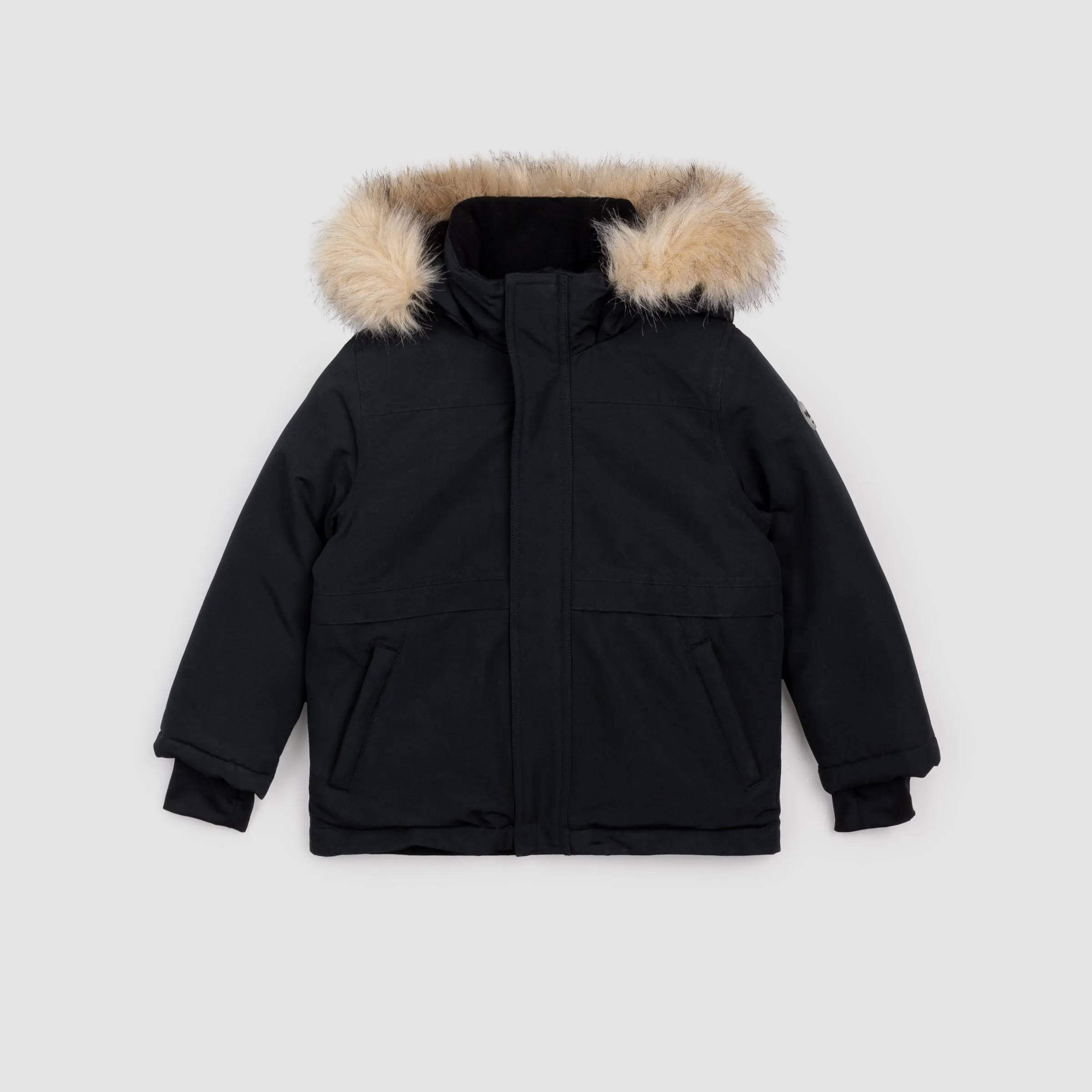 Parkas noir avec fourrure synthétique