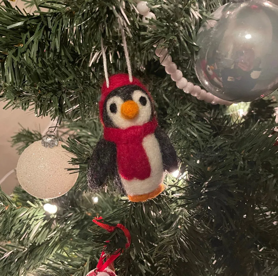 Penguin Felted Ornaments