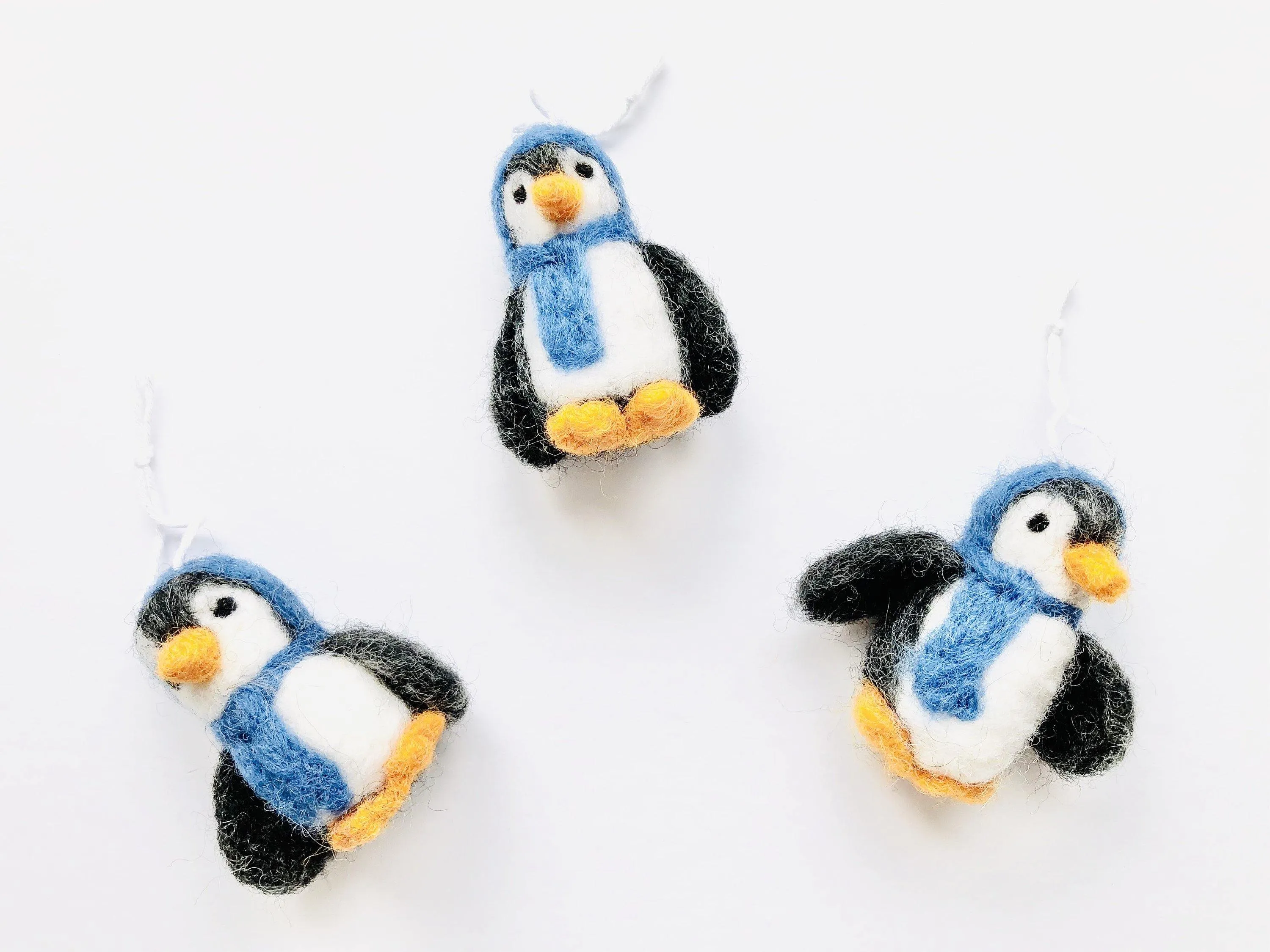 Penguin Felted Ornaments