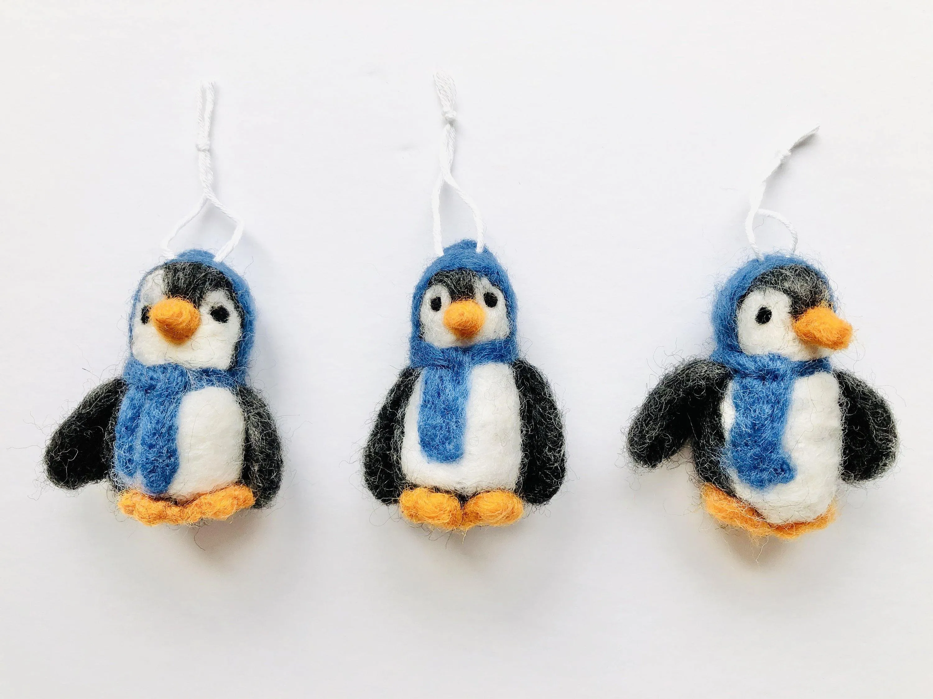 Penguin Felted Ornaments