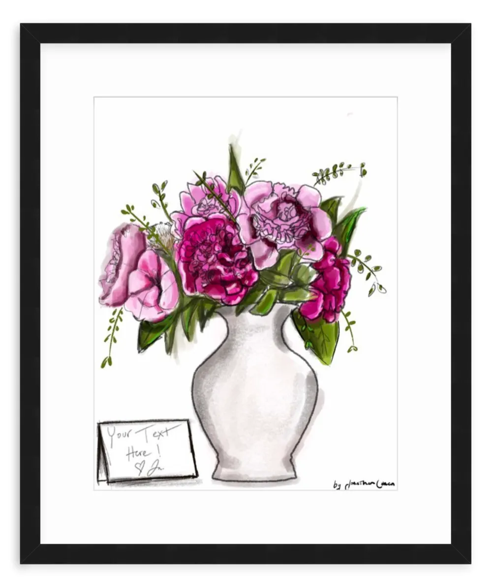 Peonies with Framing