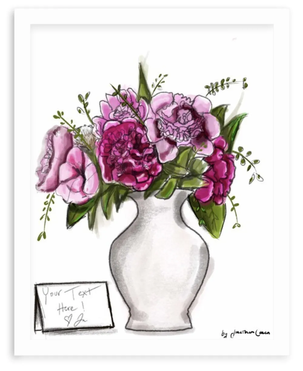Peonies with Framing