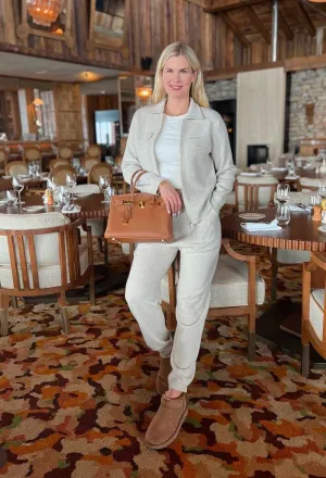 Piazza Castello Beige Lazio Cashmere Zip Utility Jacket UK M