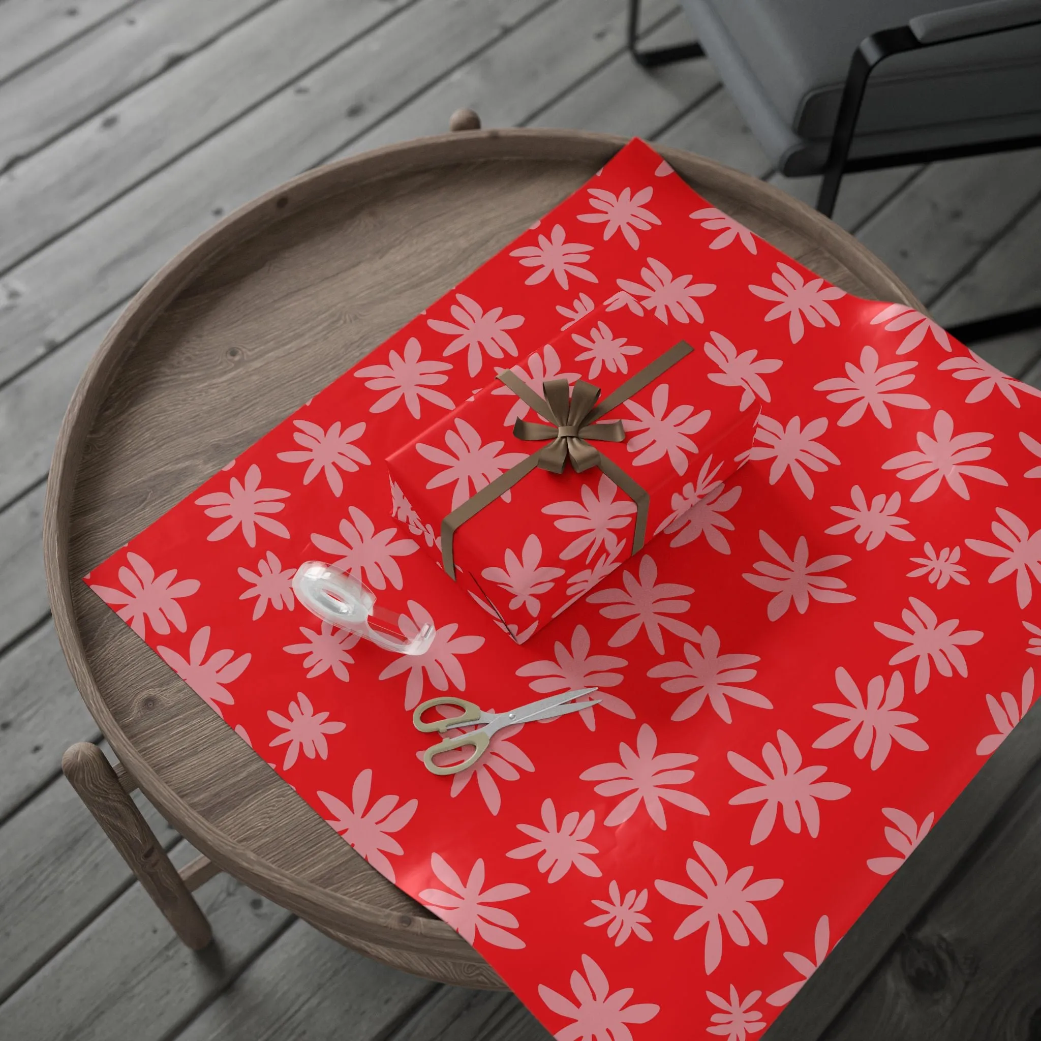 Pink & Red Fleur Wrapping Paper for Gifts