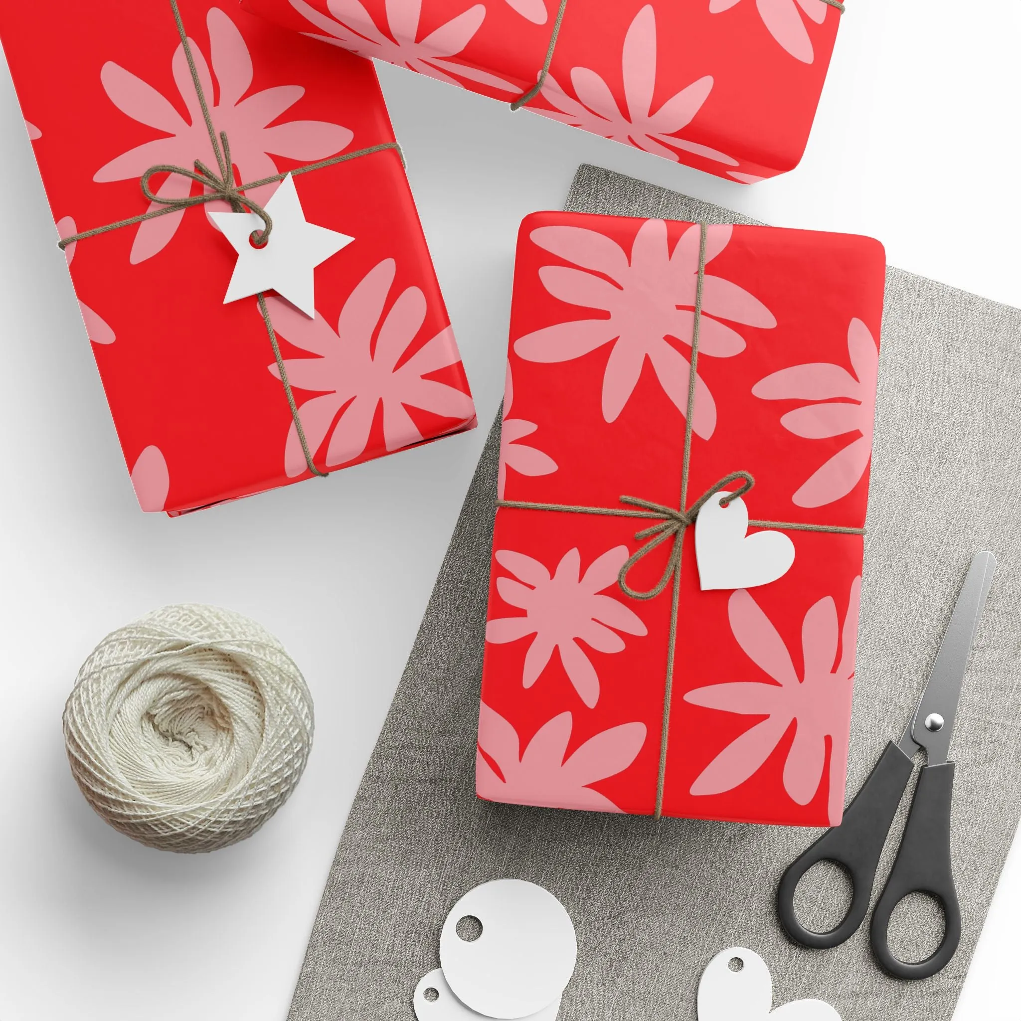 Pink & Red Fleur Wrapping Paper for Gifts
