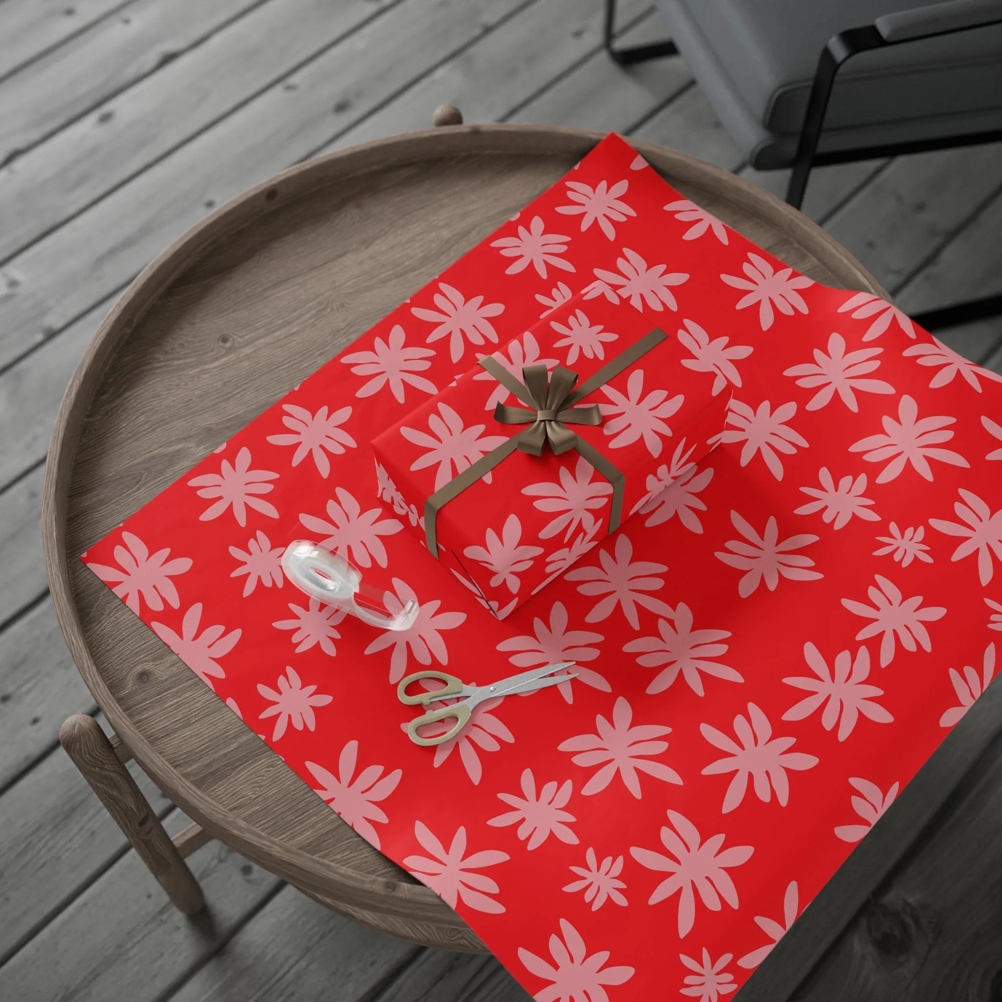 Pink & Red Fleur Wrapping Paper for Gifts