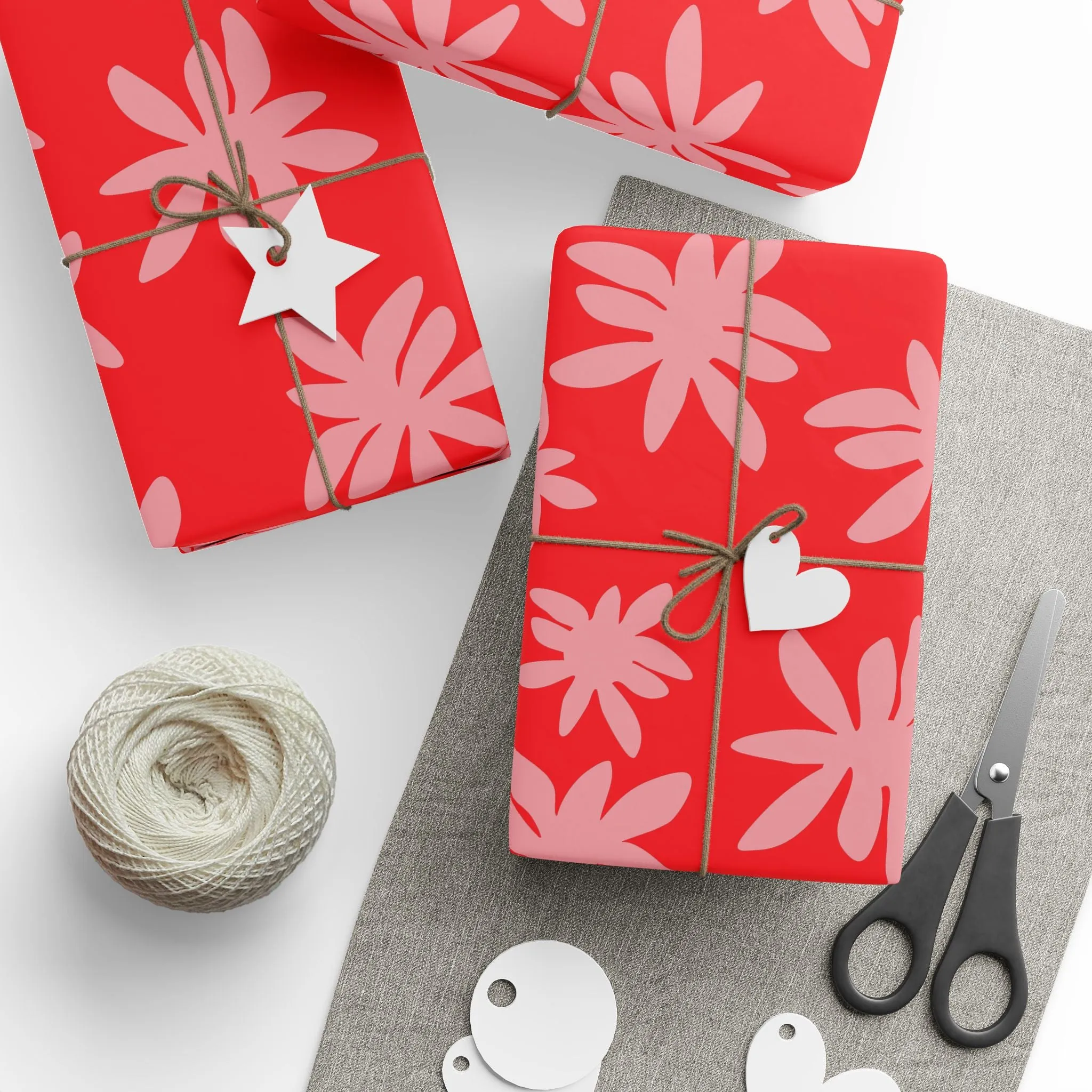 Pink & Red Fleur Wrapping Paper for Gifts