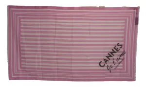 Pink White Striped Cannes Wrap Shawl Scarf