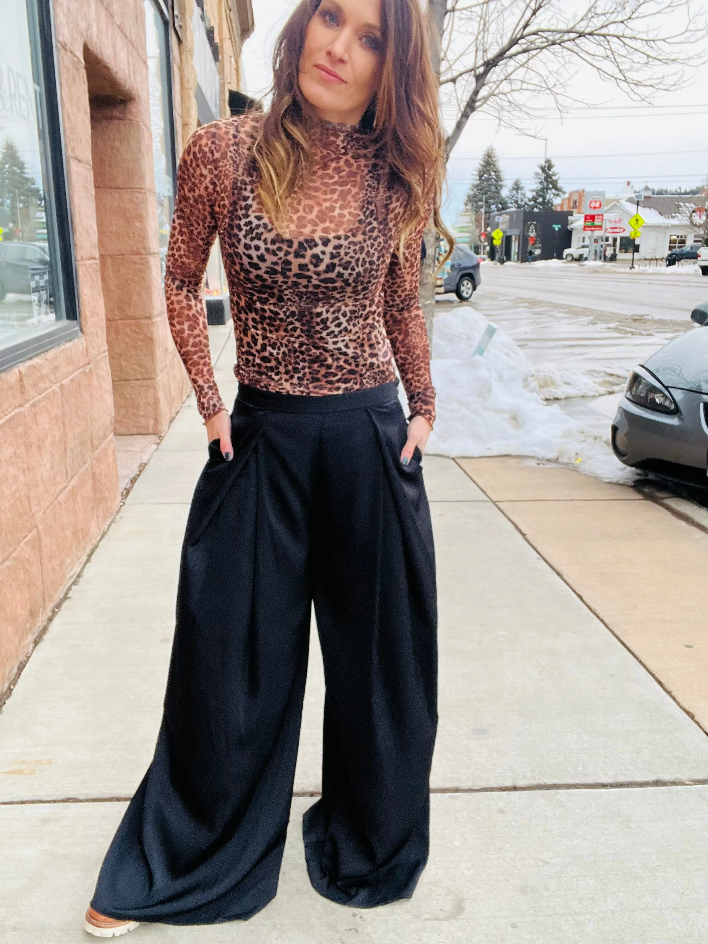 Pleated Wide Leg