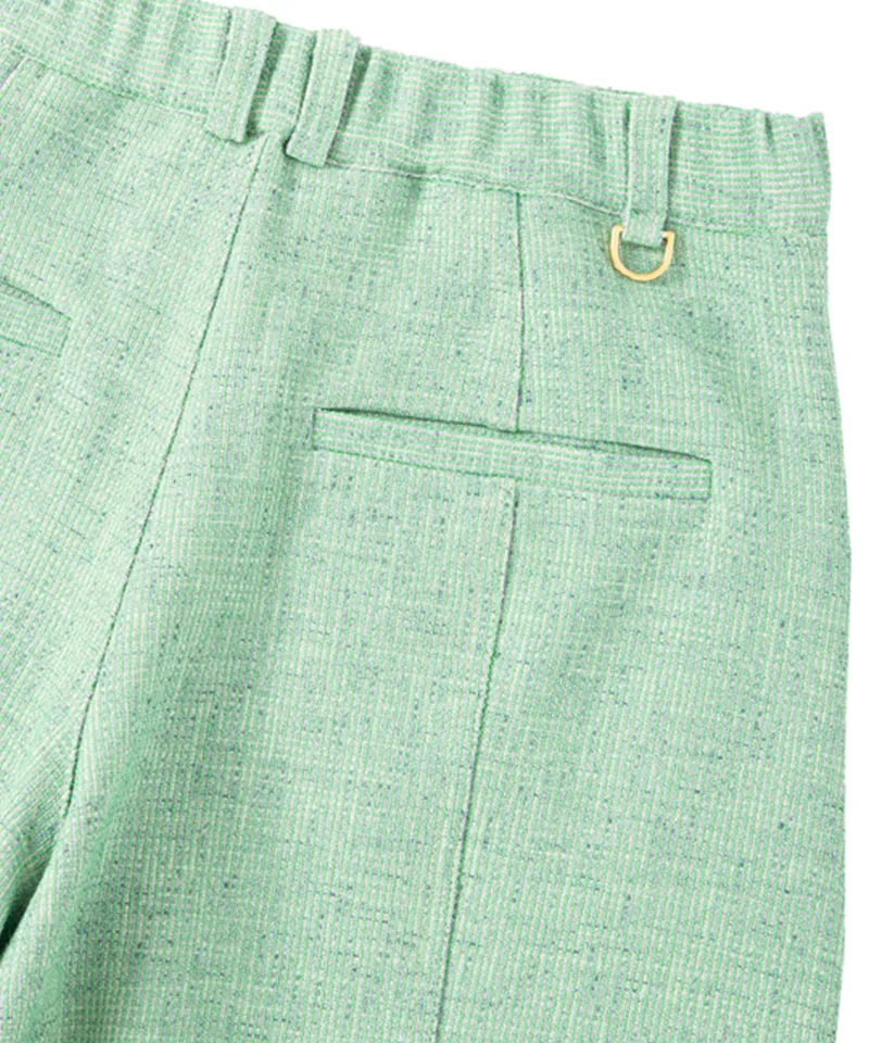 POSHERD High Stretch Tweed Shorts - Green