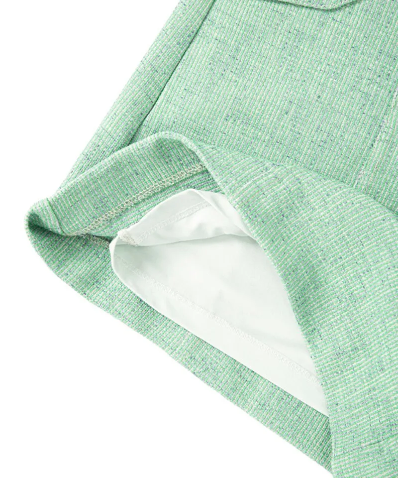 POSHERD High Stretch Tweed Shorts - Green