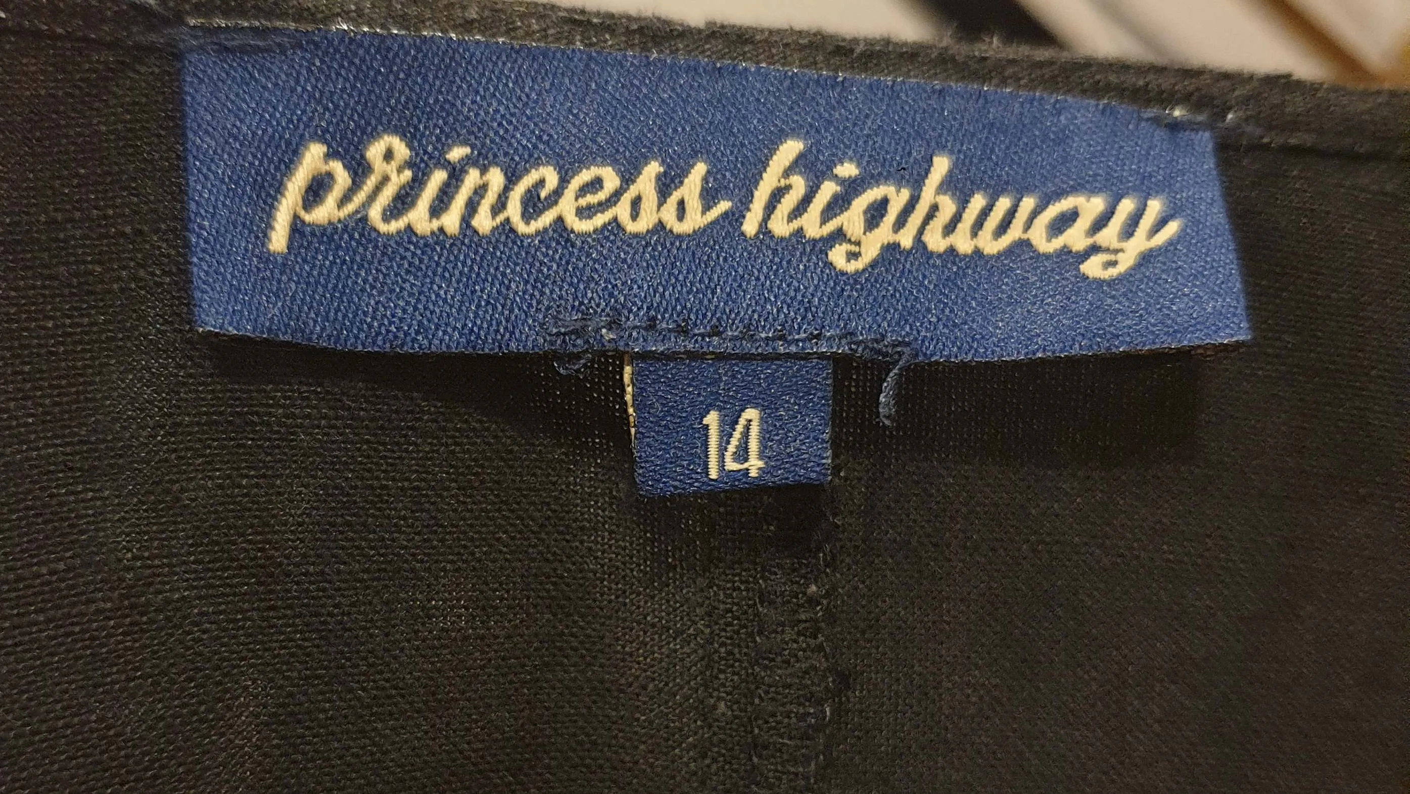 Princess Highway black linen-cotton wide leg jumpsuit size 14 (best fits size 12-small 14)