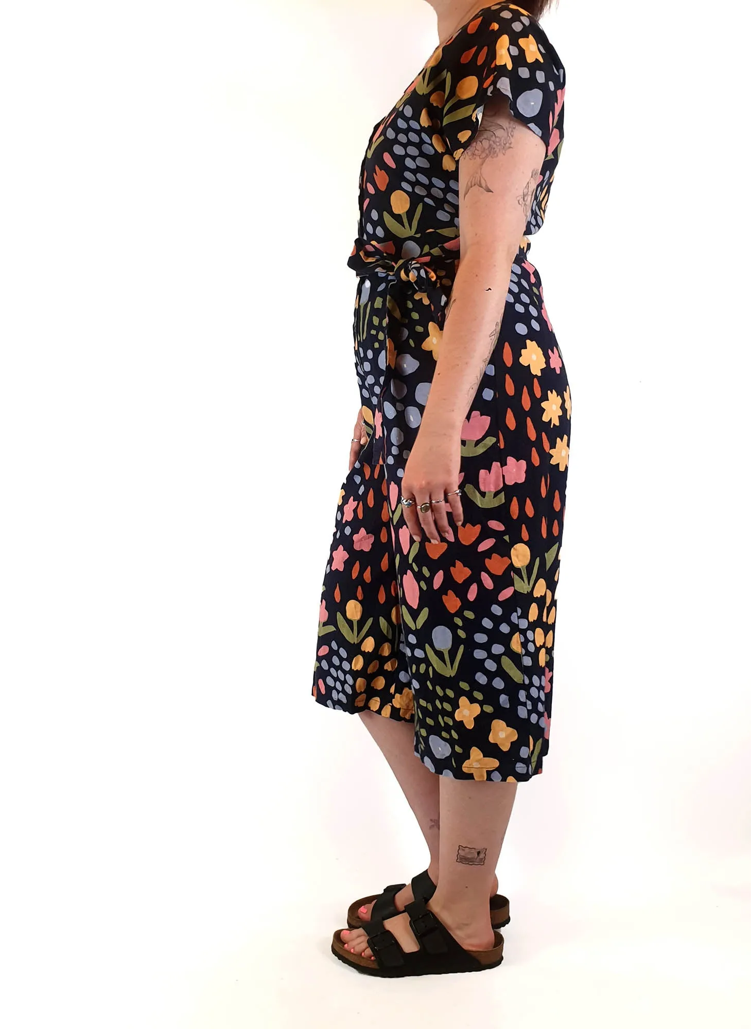 Princess Highway flower print wide leg jumpsuit size 12