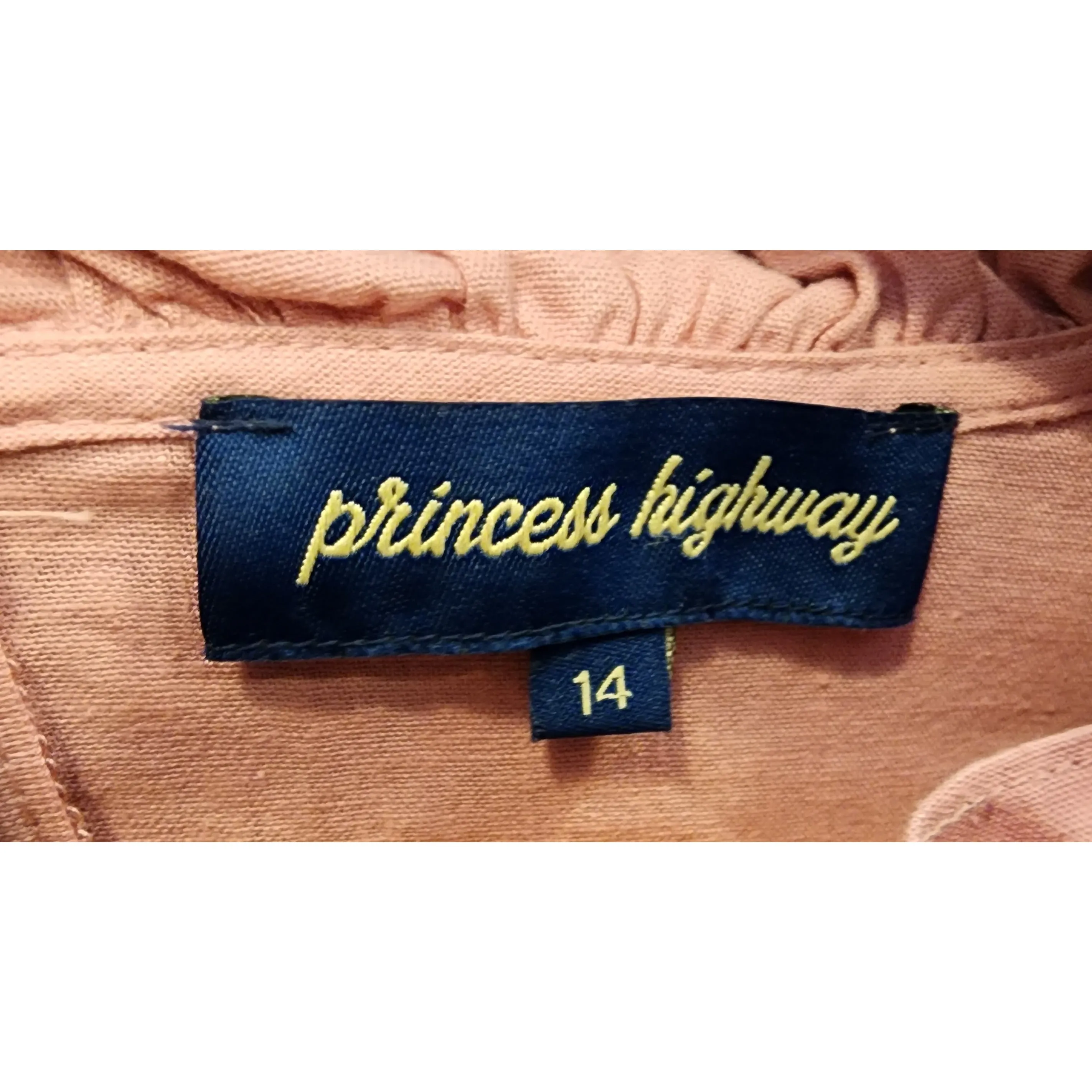 Princess Highway pink linen mix long sleeve dress size 14 (best fits size 12)