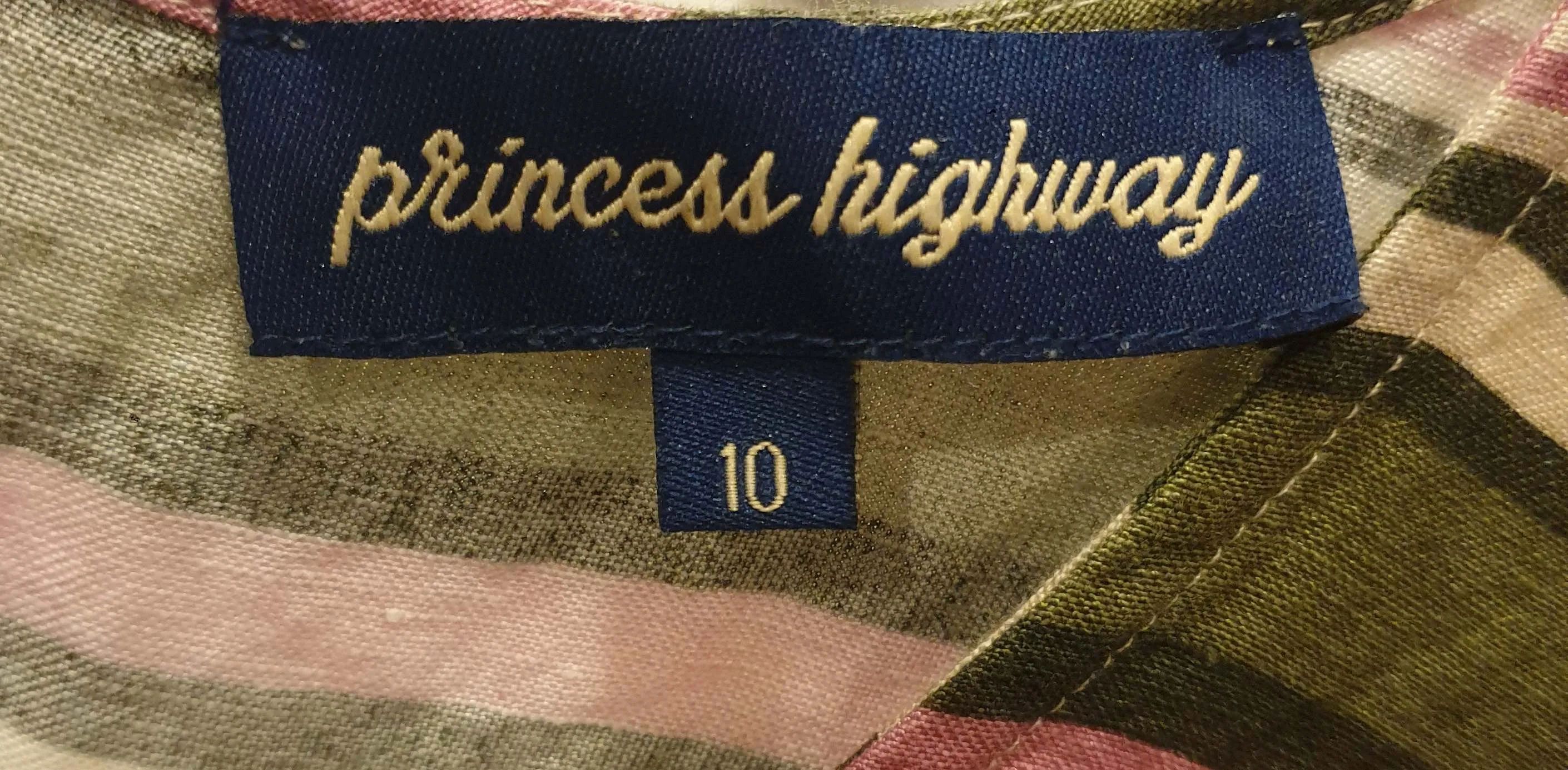 Princess Highway striped cap sleeve dress size 10