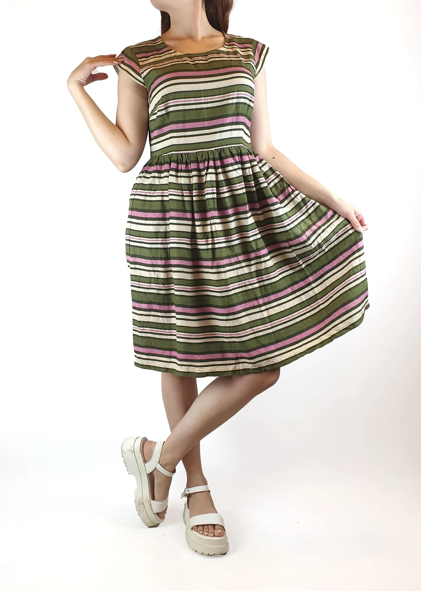 Princess Highway striped cap sleeve dress size 10