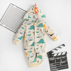 Pure Cotton 3D Long Sleeve Cartoon Dinosaur Jumpsuit 6M-18M