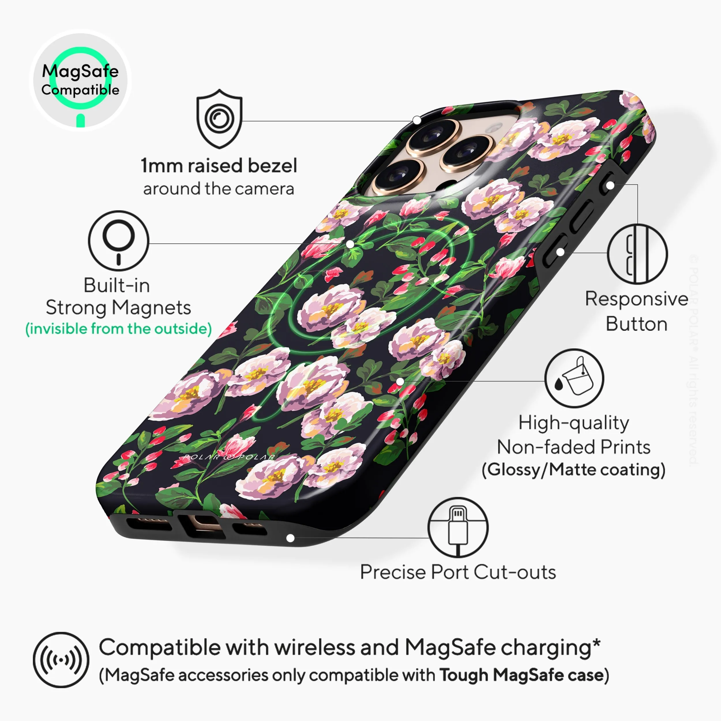 Purple Camellias - iPhone 16 Pro Max Case