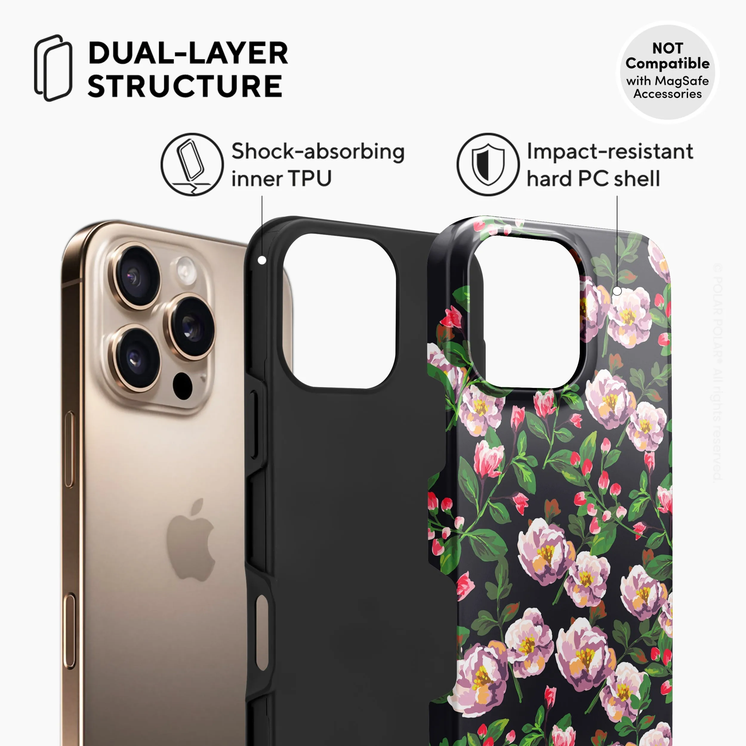 Purple Camellias - iPhone 16 Pro Max Case