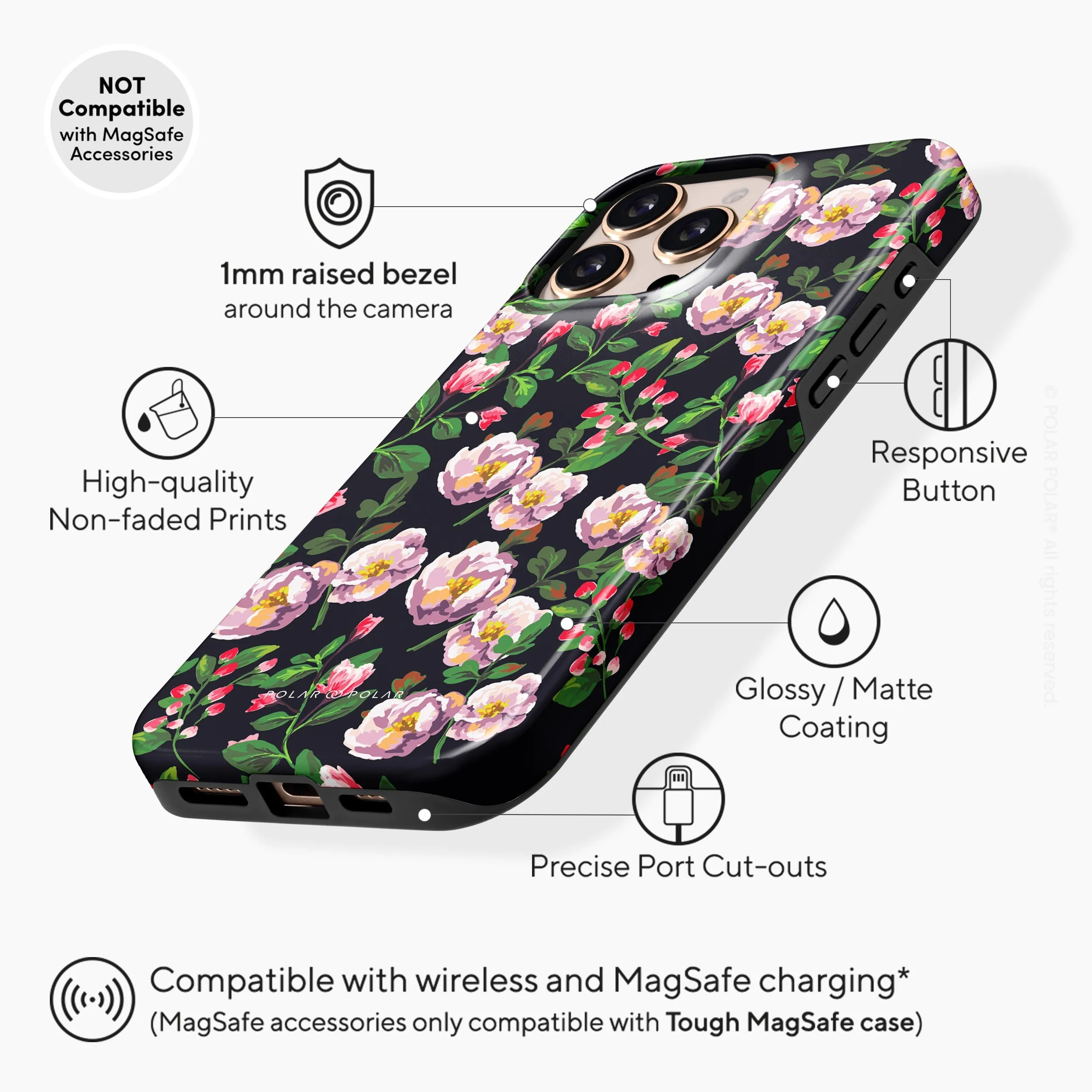 Purple Camellias - iPhone 16 Pro Max Case