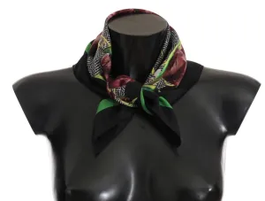 Purple Tulip Print Silk Scarf