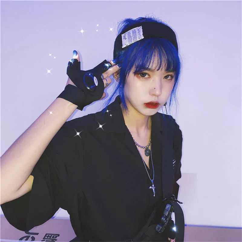 "HARAJUKU DARK HALF FINGER" GLOWING GLOVES K110805