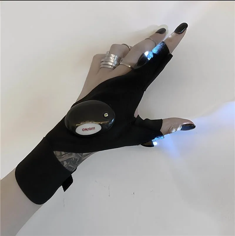 "HARAJUKU DARK HALF FINGER" GLOWING GLOVES K110805