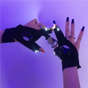 "HARAJUKU DARK HALF FINGER" GLOWING GLOVES K110805