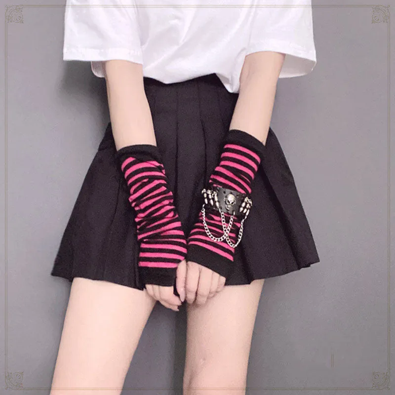 "HARAJUKU STRIPED" SUN PROTECTION SLEEVES OVERSLEEVE N052801