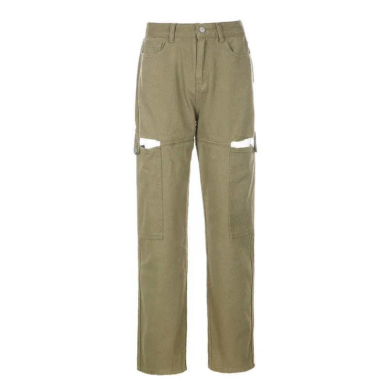 "THREE COLOR HIGH WAISTED HOLLOW" TROUSERS N110912