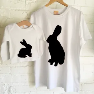 Rabbit & Bunny t shirt Twinset for dad and child / baby